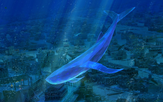 Blue fish city underwater magic free wallpaper for desktop - medium preview image