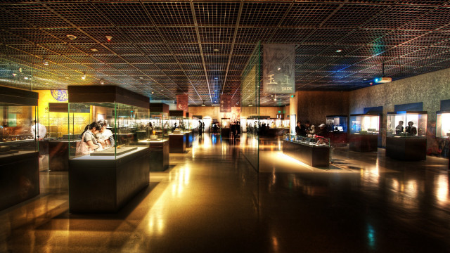 Large room people lights city free wallpaper for desktop - medium preview image