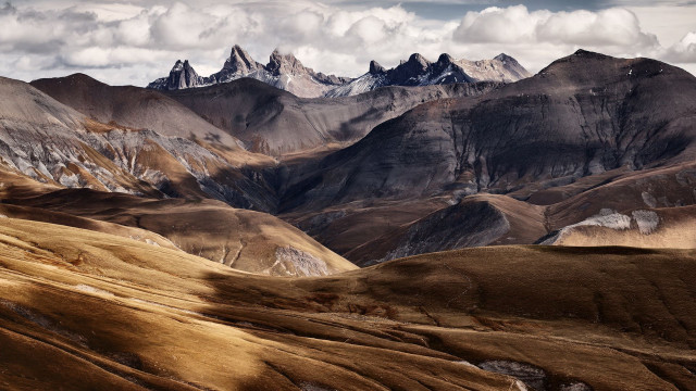 Mountain range snow capped cloudy #2 free wallpaper for desktop - medium preview image