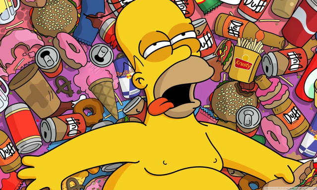 Cartoon character food junk mess free wallpaper for desktop - medium preview image