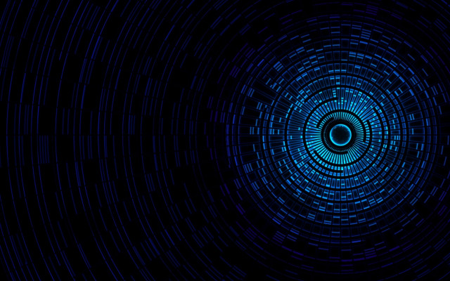 Blue circle black background raytraced free wallpaper for desktop - medium preview image