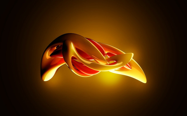 Yellow red abstract sculpture glowing free wallpaper for desktop - medium preview image
