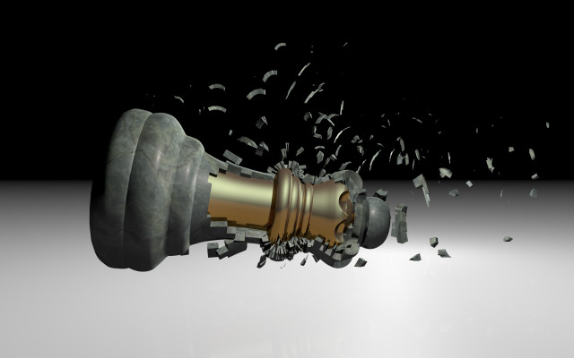 Metal object broken end raytraced free wallpaper for desktop - medium preview image