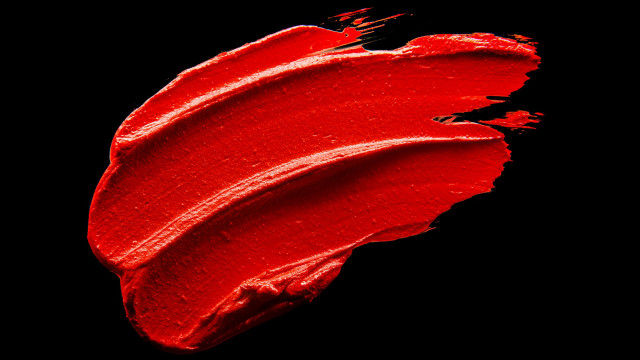 Red lipstick smudge abstract black free wallpaper for desktop - medium preview image