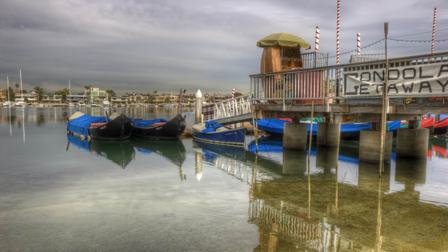 Dock boats end bay impressionist free wallpaper for desktop - medium preview image