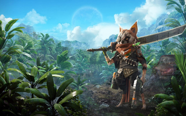Jungle man sword dog bamboo free wallpaper for desktop - medium preview image