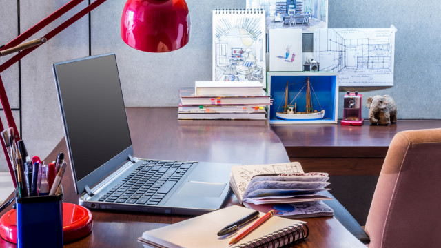 Laptop wooden desk lamp books free wallpaper for desktop - medium preview image