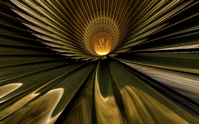 Abstract yellow black light tunnel free wallpaper for desktop - medium preview image