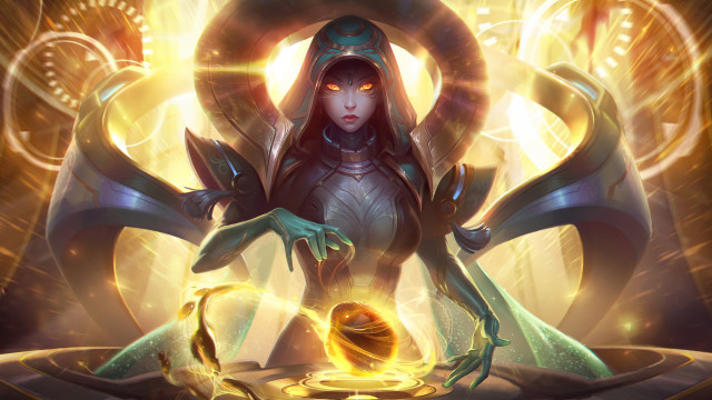 Woman ornate head arms golden free wallpaper for desktop - medium preview image