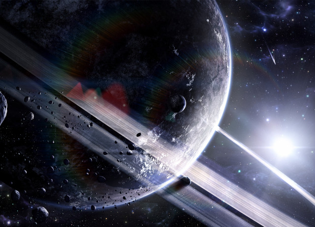 Space saturn star bright light free wallpaper for desktop - medium preview image