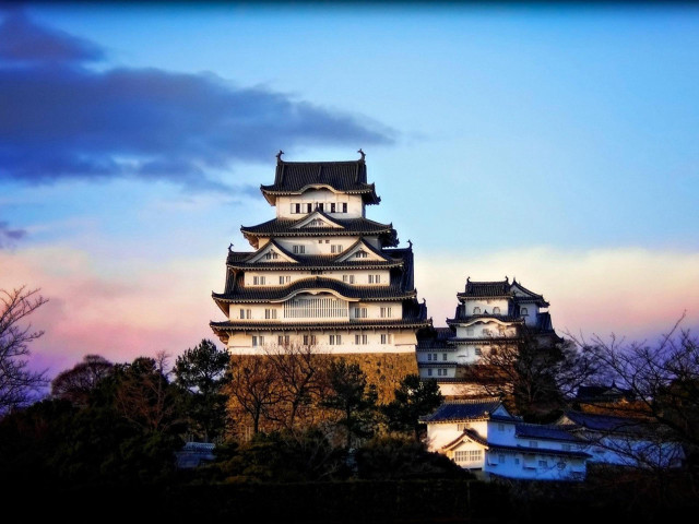 Tall white building tower dusk free wallpaper for desktop - medium preview image