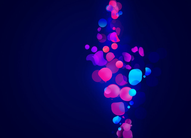 Blue purple pink 3d bokeh free wallpaper for desktop - medium preview image