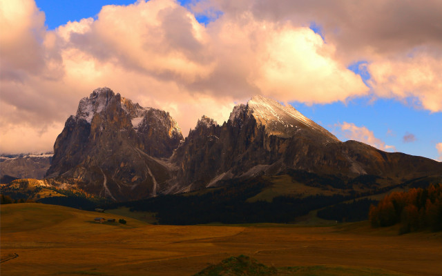 Mountain range clouds dusk sunset free wallpaper for desktop - medium preview image