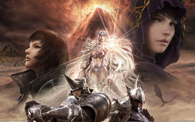 Epic fantasy couple clouds demon free wallpaper for desktop - medium preview image