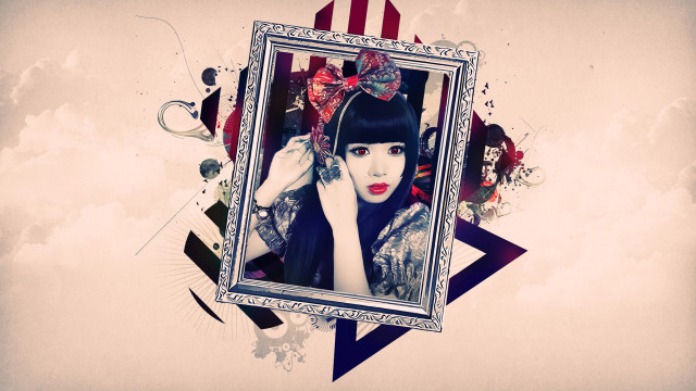 Woman bow picture frame flag free wallpaper for desktop - medium preview image