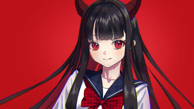 Ayako rokkaku anime girl horns free wallpaper for desktop - medium preview image