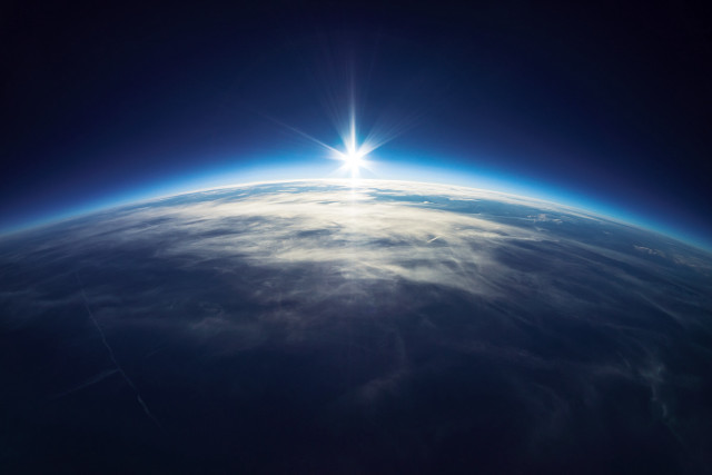 Sun earth space clouds blue free wallpaper for desktop - medium preview image
