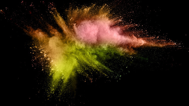 Colorful powder explosion black background free wallpaper for desktop - medium preview image