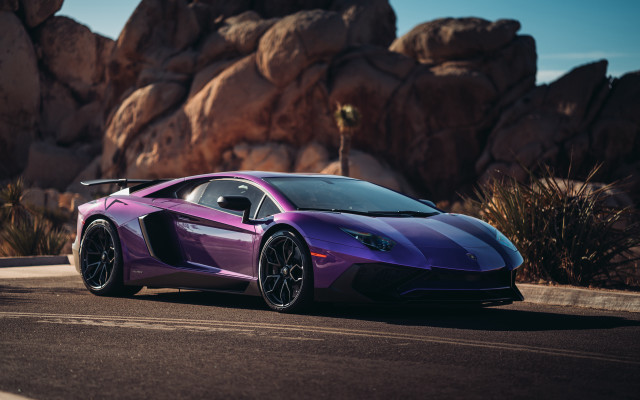Purple sports car mountain road free wallpaper for desktop - medium preview image
