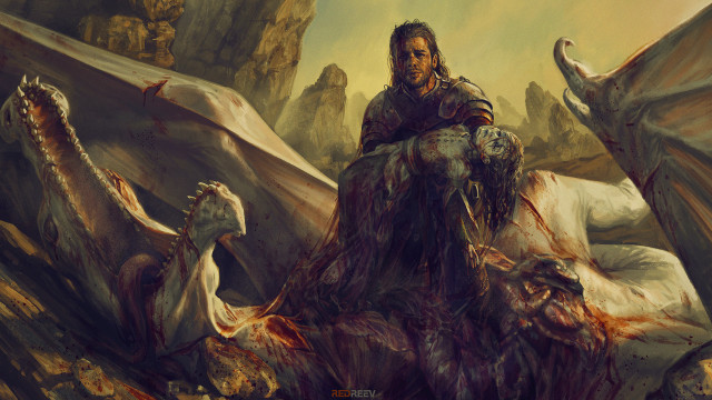 Man demon blood knife dragon free wallpaper for desktop - medium preview image