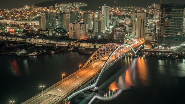 Bridge cityscape night lights tokyo free wallpaper for desktop - medium preview image