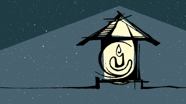 Clock face night sky stars free wallpaper for desktop - medium preview image