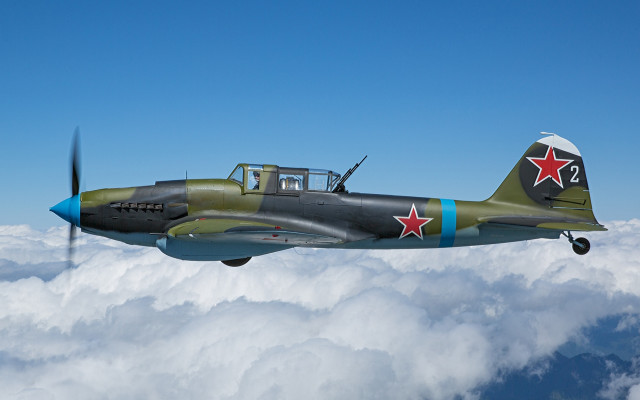 Military plane clouds red star free wallpaper for desktop - medium preview image