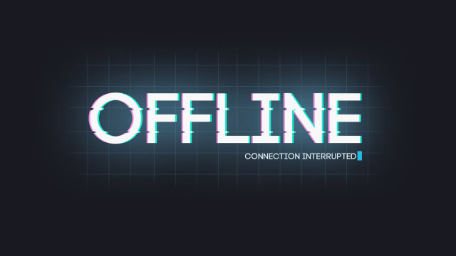 Offline neon blue grid outline free wallpaper for desktop - medium preview image