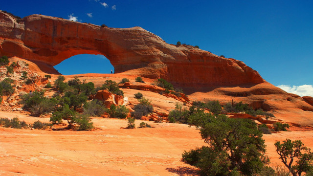 Large rock arch landscape forest free wallpaper for desktop - medium preview image