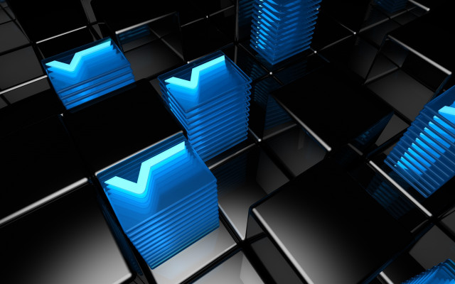 Blue arrow black background squares free wallpaper for desktop - medium preview image