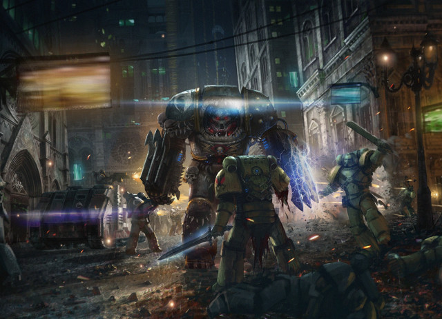 City robots street battle concept free wallpaper for desktop - medium preview image