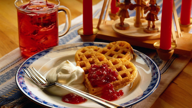 Waffles icecream tea candleholder digital free wallpaper for desktop - medium preview image