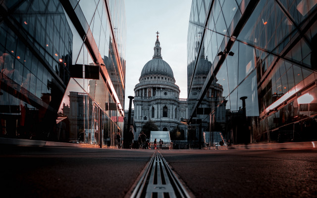 City reflection tiltshift neoism wren free wallpaper for desktop - medium preview image