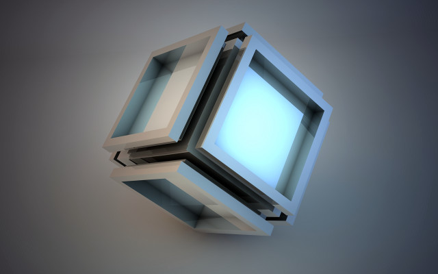 Blue white cube light inside free wallpaper for desktop - medium preview image
