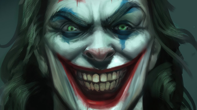 Joker green eyes red nose free wallpaper for desktop - medium preview image