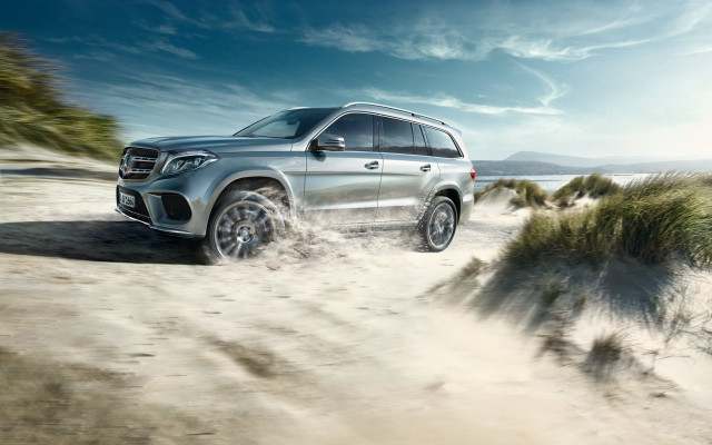 Mercedes beach mountain ocean vehicle #2 free wallpaper for desktop - medium preview image