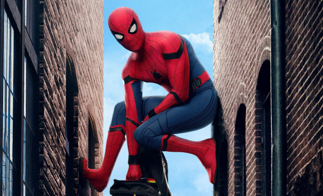 Spiderman statue city rooftop sky free wallpaper for desktop - medium preview image