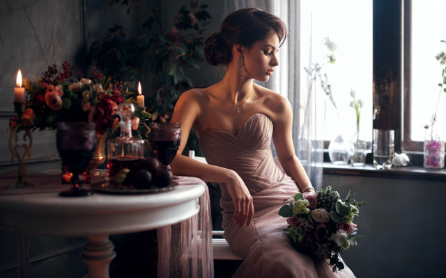 Anka zhuravleva bride candle flower free wallpaper for desktop - medium preview image