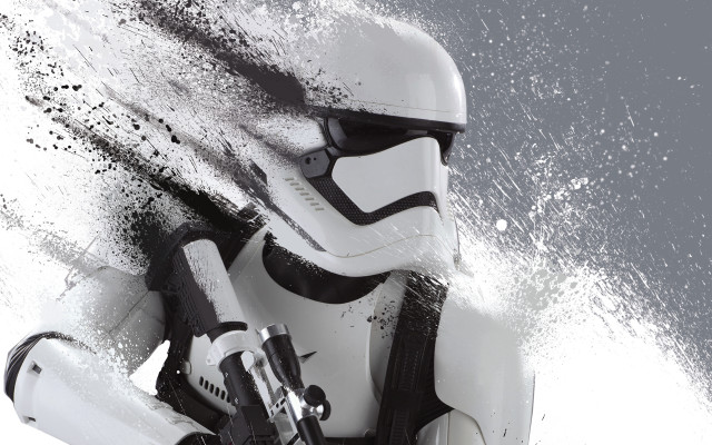Stormtrooper water spray galaxy matte free wallpaper for desktop - medium preview image