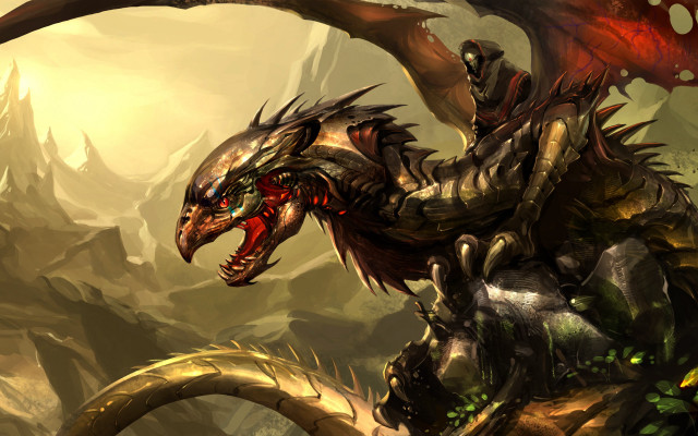 Dragon head body attacking demon free wallpaper for desktop - medium preview image