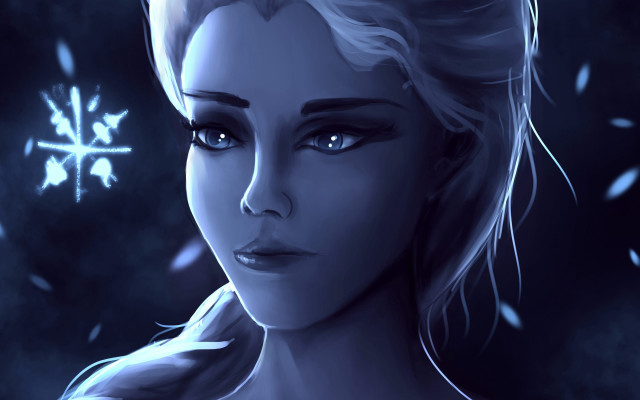Frozen woman blue eyes snowflake free wallpaper for desktop - medium preview image