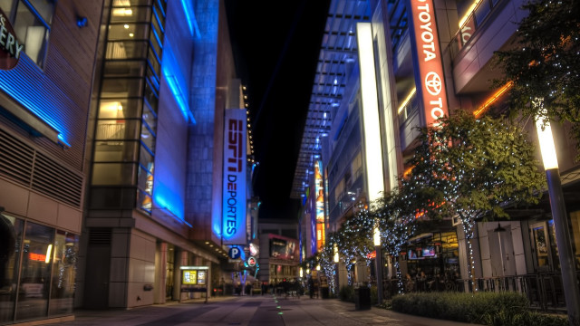 City lights tower street neon free wallpaper for desktop - medium preview image