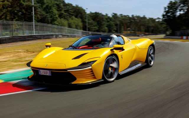 Yellow sports car racing motion free wallpaper for desktop - medium preview image