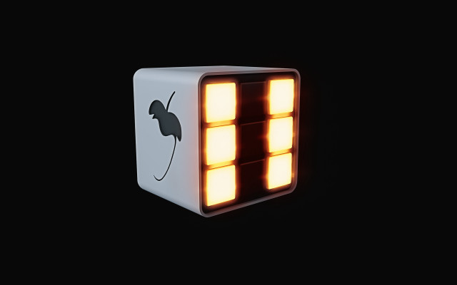 White cube black background light free wallpaper for desktop - medium preview image