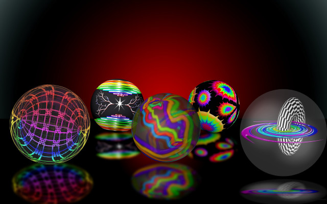 Colorful balls holography gradient glowing free wallpaper for desktop - medium preview image