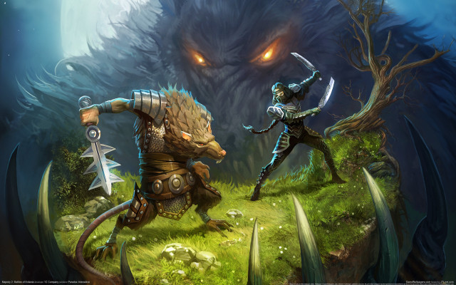 Forest fantasy battle dragon demon free wallpaper for desktop - medium preview image