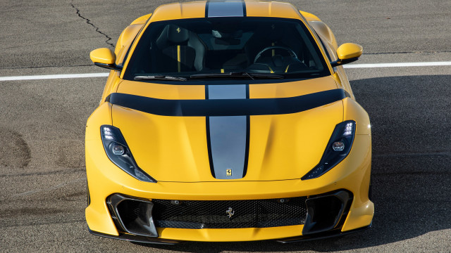 Yellow sports car black stripe #9 free wallpaper for desktop - medium preview image