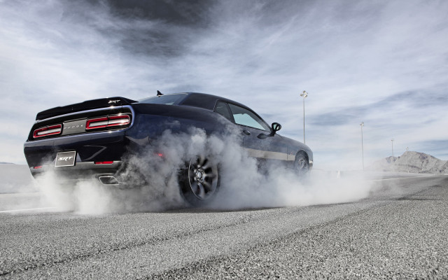 Black car smoke mountains tilt free wallpaper for desktop - medium preview image