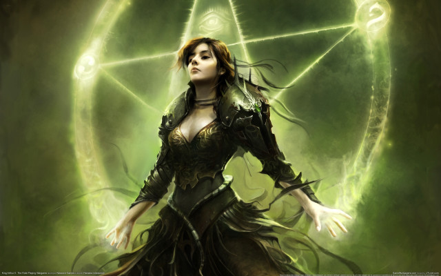 Gothic magic woman energy halo free wallpaper for desktop - medium preview image
