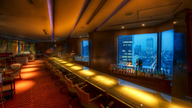 Cityscape night lights bar open free wallpaper for desktop - medium preview image